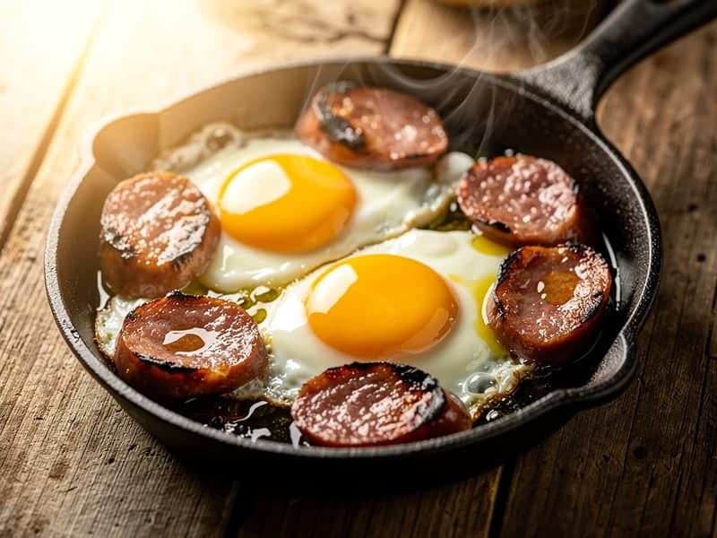 Fried Eggs with Sausage