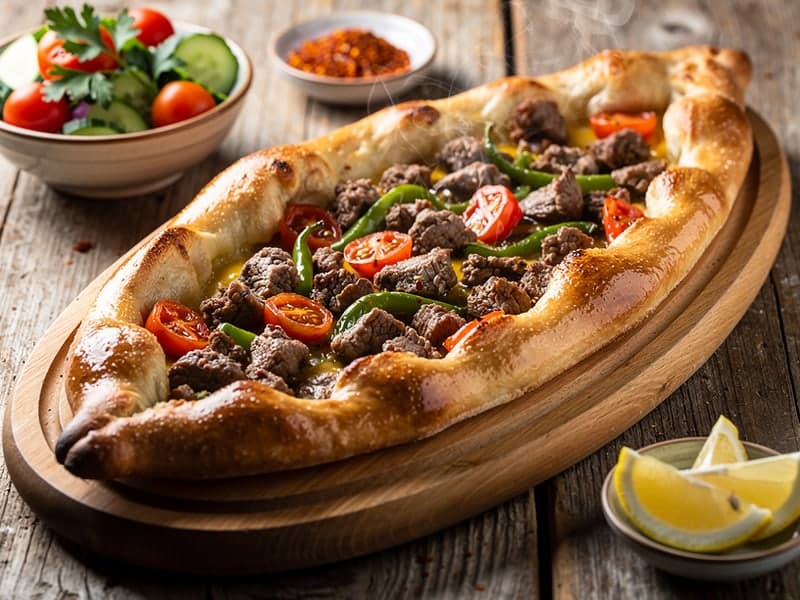 Diced Meat Pide